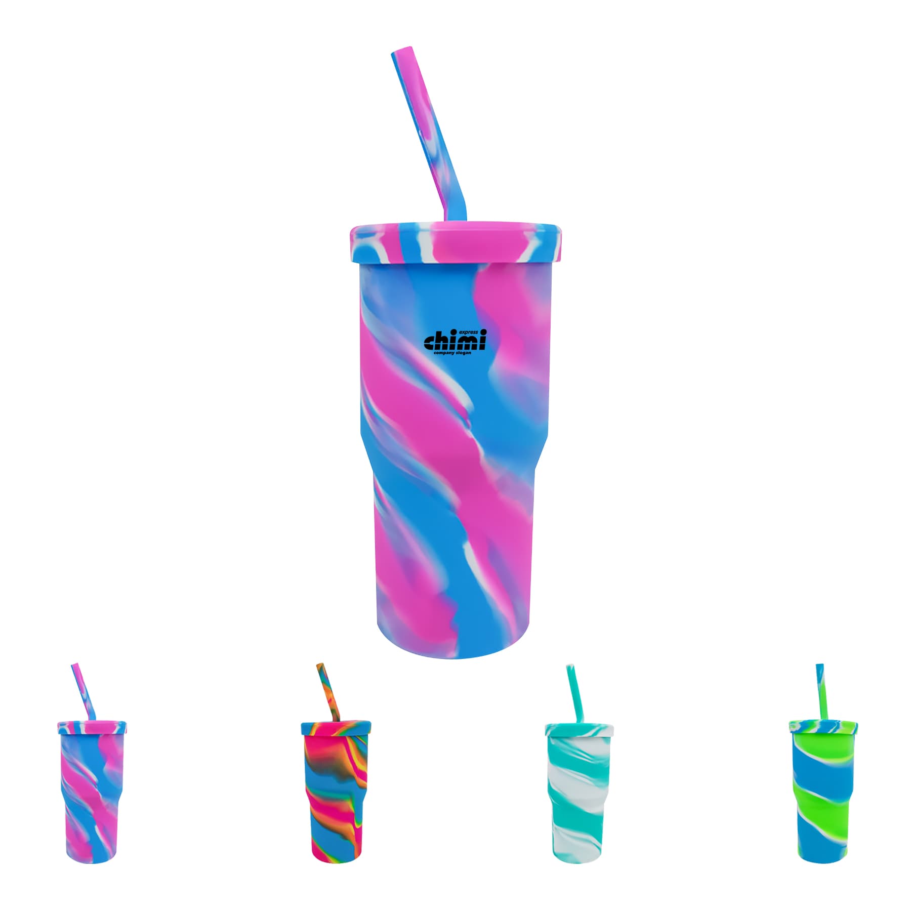 32Oz. Custom Reusable Silicone Pint Glasses Cups