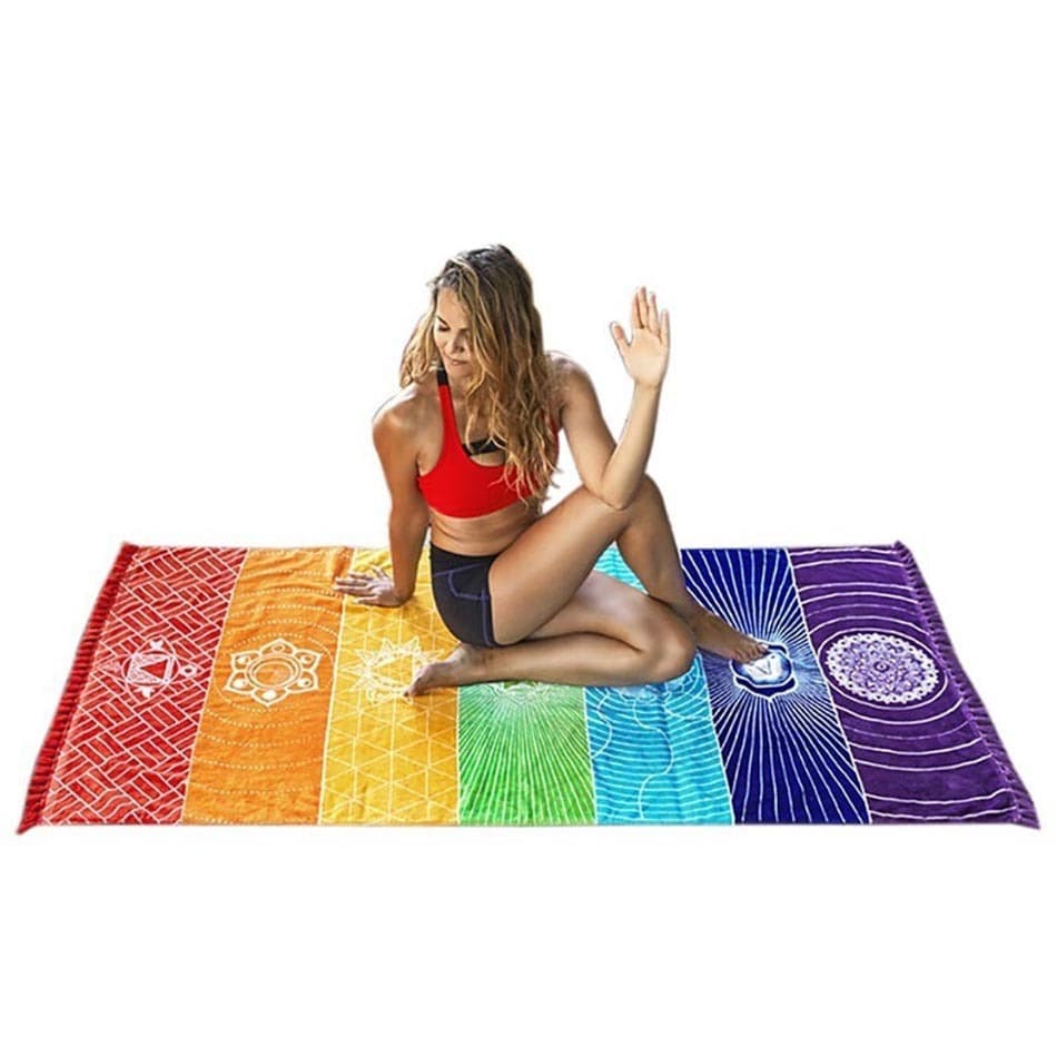 Colorful Yoga Mat Mandala Tapestry Bath Towel thumbnail 5