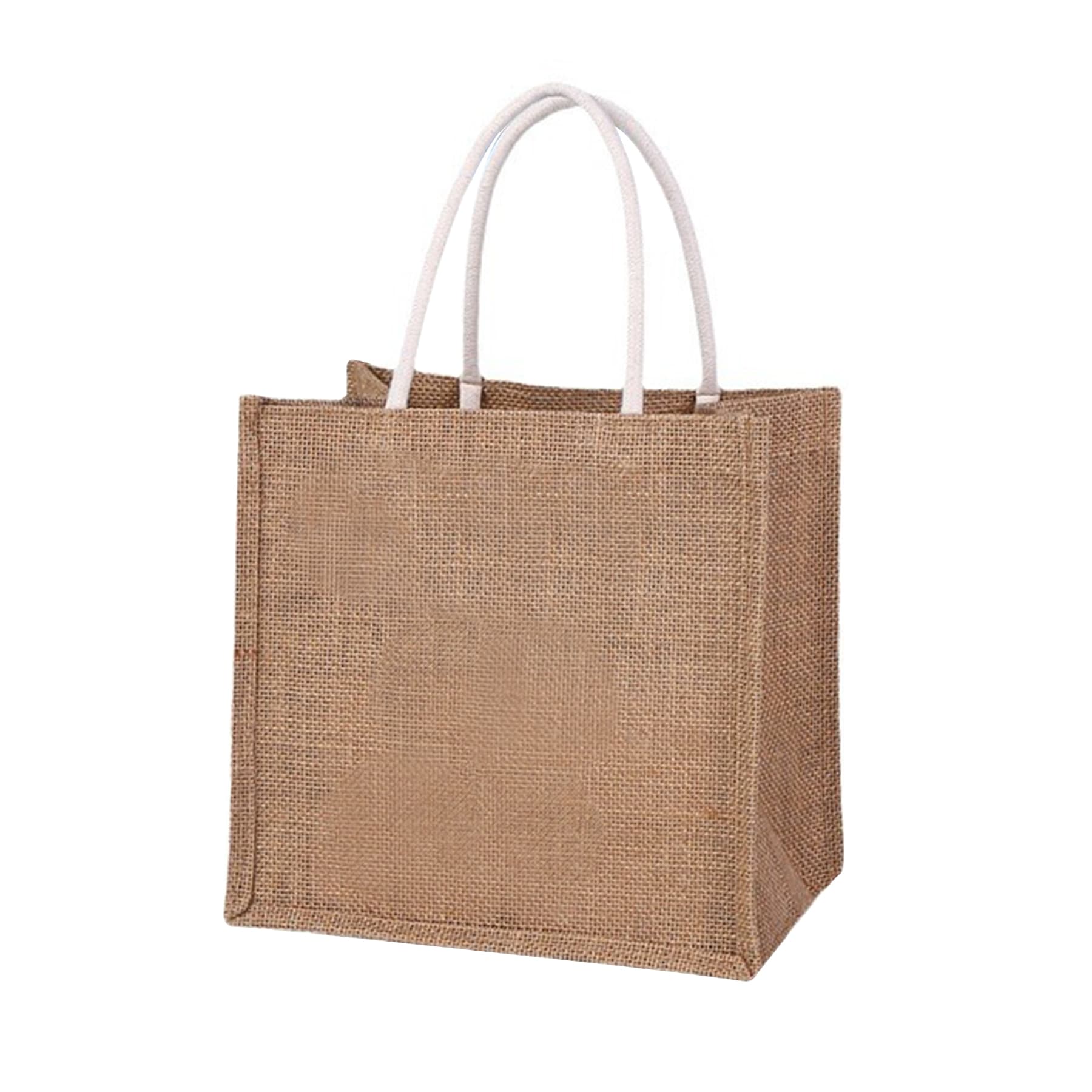Button Closure Jute Tote Bag thumbnail 4