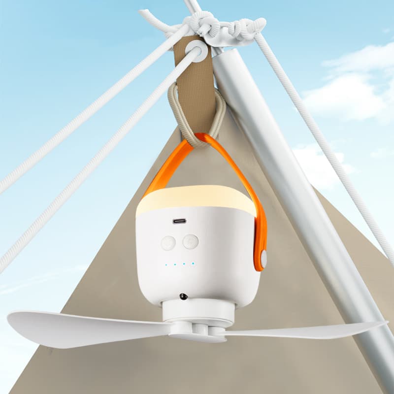 Outdoor Portable Camping Mini Ceiling Fans With Light thumbnail 2