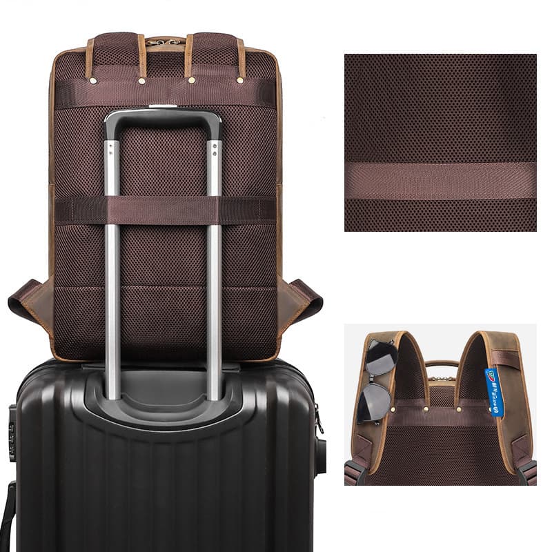 Large Genuine Leather Backpack for Men