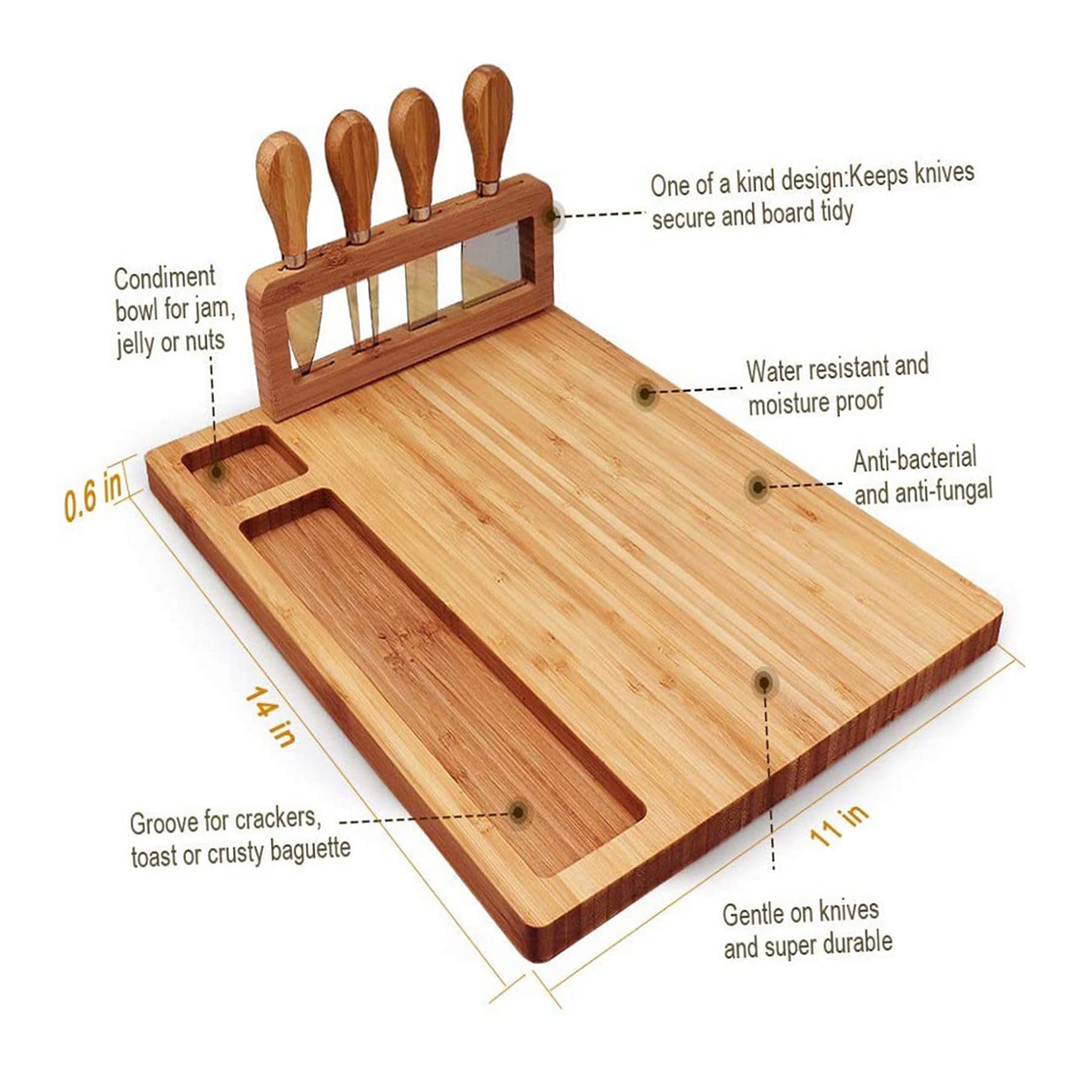 Magnetic Bamboo Cheese Board Set thumbnail 4
