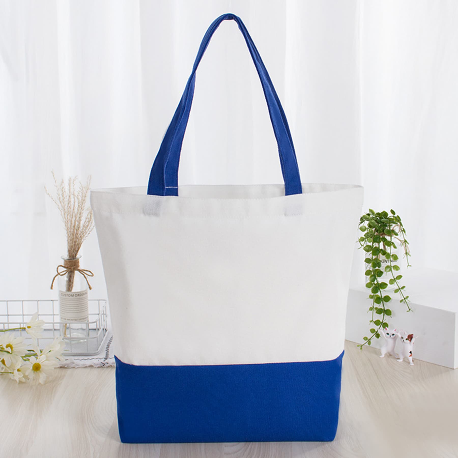 Custom Two-Tone Canvas Tote Bag thumbnail 2