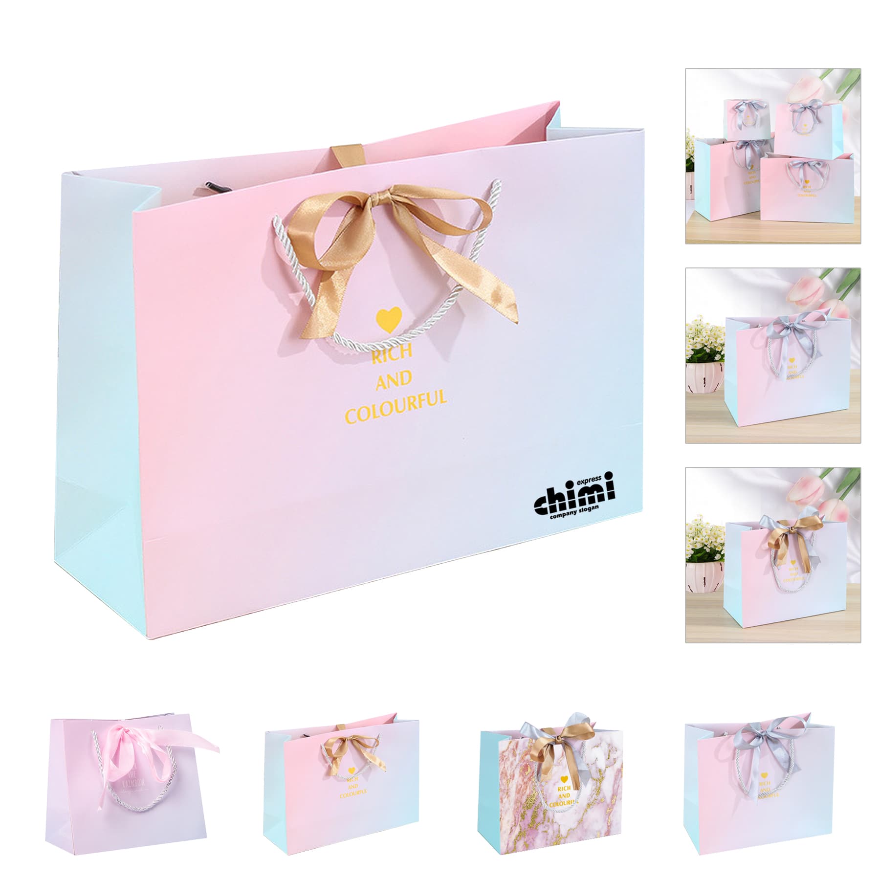 Full Color Matte Laminated Euro Tote Gift Bags