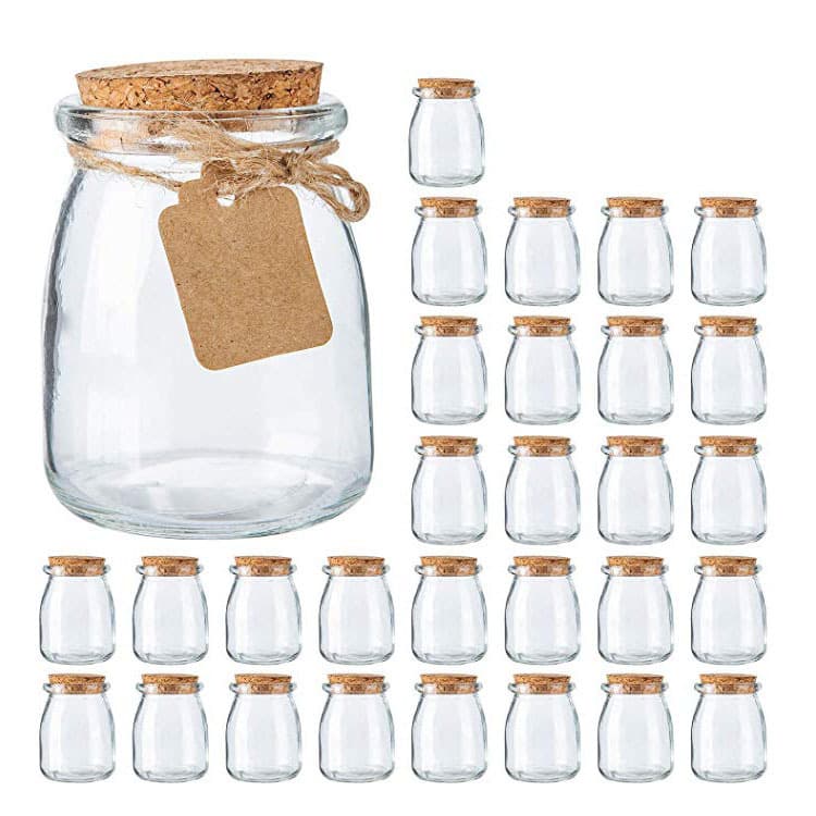 7 Oz Glass Favor Jars With Cork Lids thumbnail 4