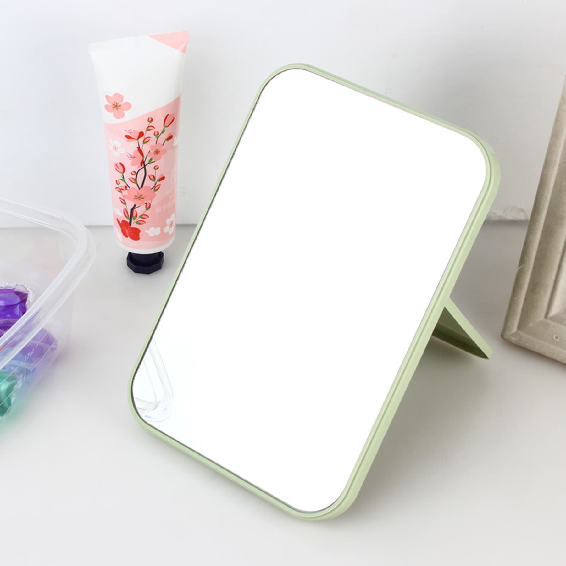 Foldable Square Tabletop Makeup Mirror thumbnail 2
