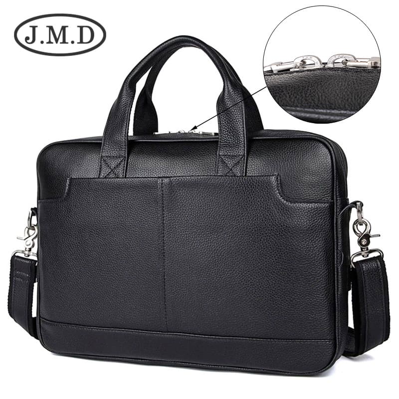 Genuine Leather Briefcase Messenger 15.6 Inch Laptop Bag thumbnail 2