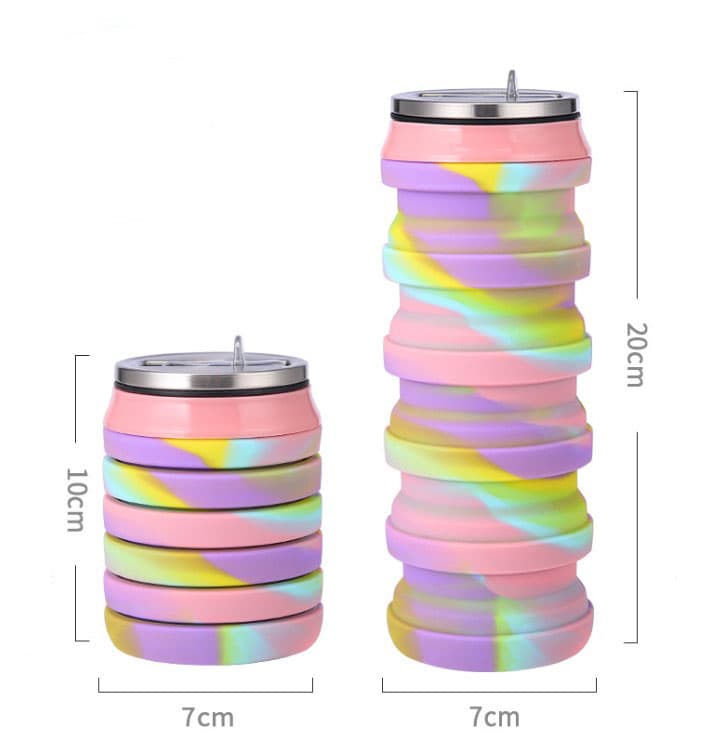 Camouflage Silicone Folding Sports Water Bottle thumbnail 2