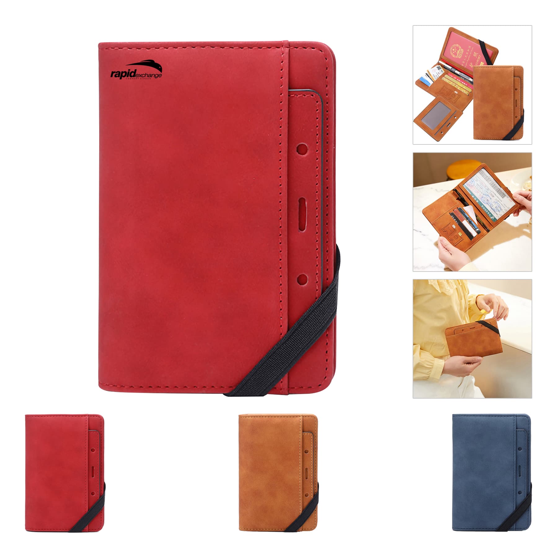 RFID Blocking Travel Wallet Passport Holder With Elastic