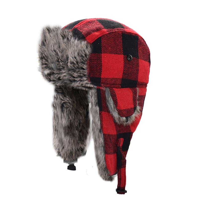 Adult Plaid Unisex Winter Trooper Hat thumbnail 4