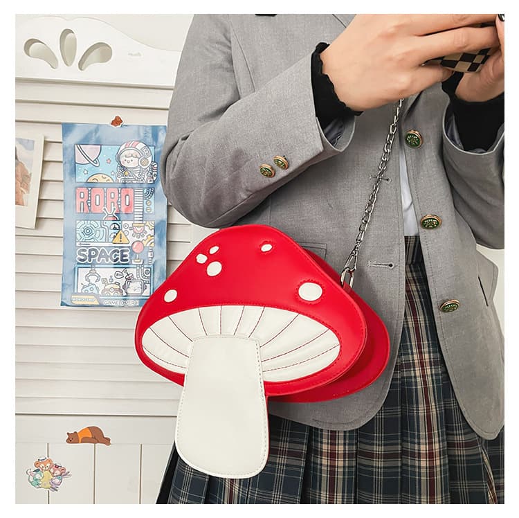 Youngy Women Mushroom Shape PU Leather Shoulder Bag thumbnail 5