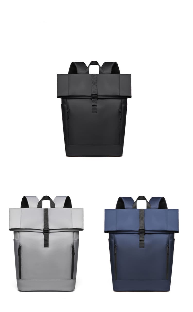 Business and leisure bag roll-top cover backpack
