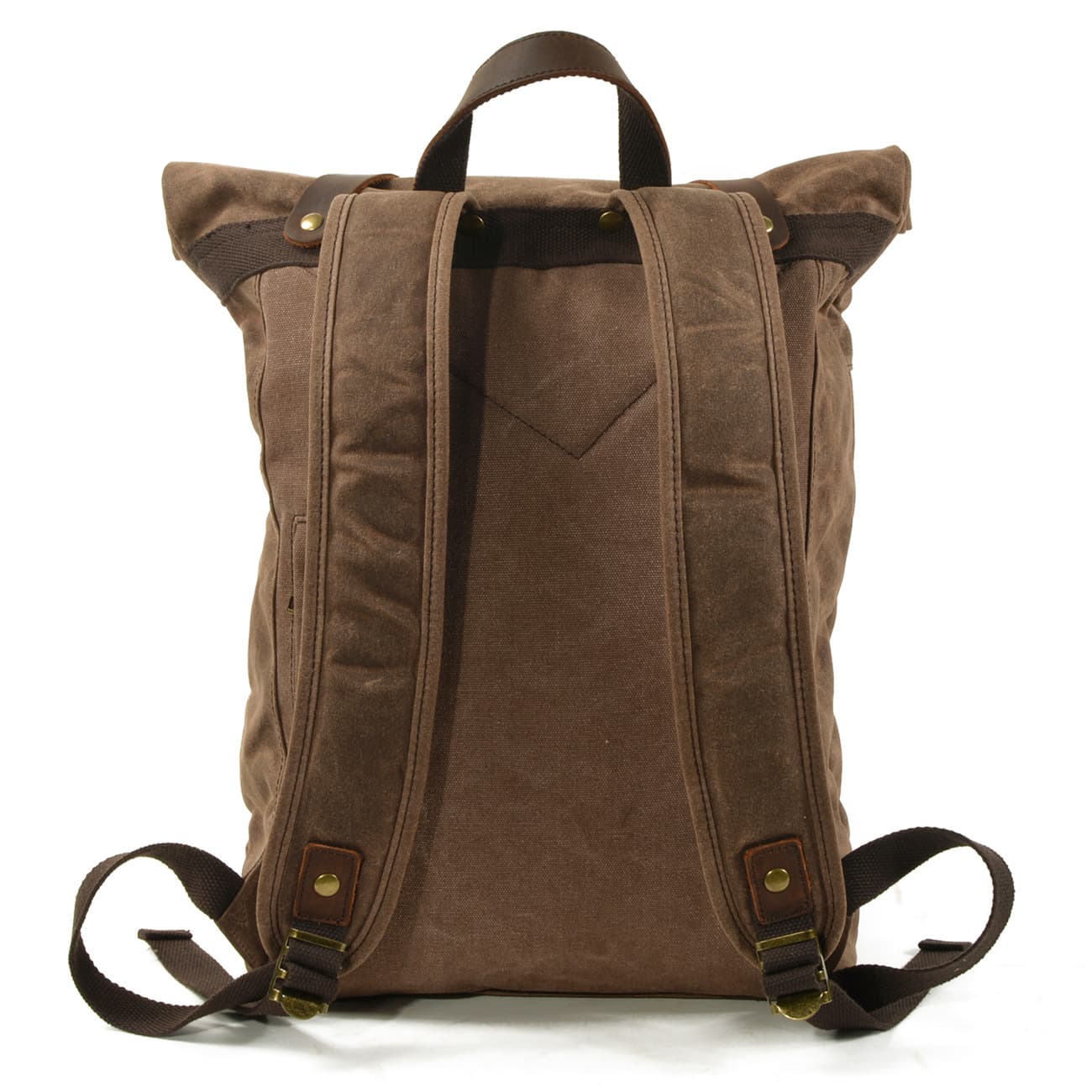 Vintage Waxed Canvas Cowhide Backpack thumbnail 3