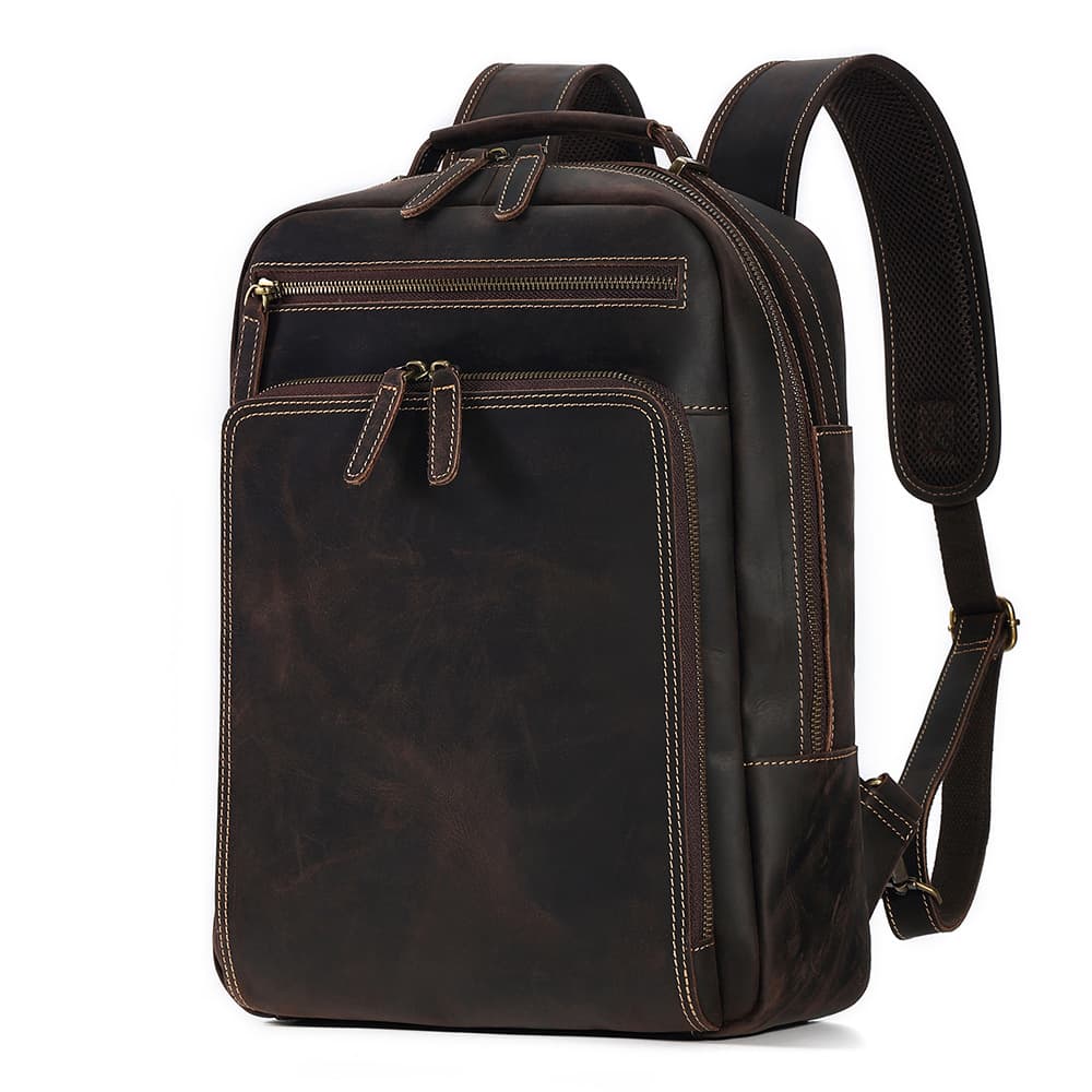 Genuine Vintage Leather Backpack For Men 15.6″ Laptop Bag thumbnail 6