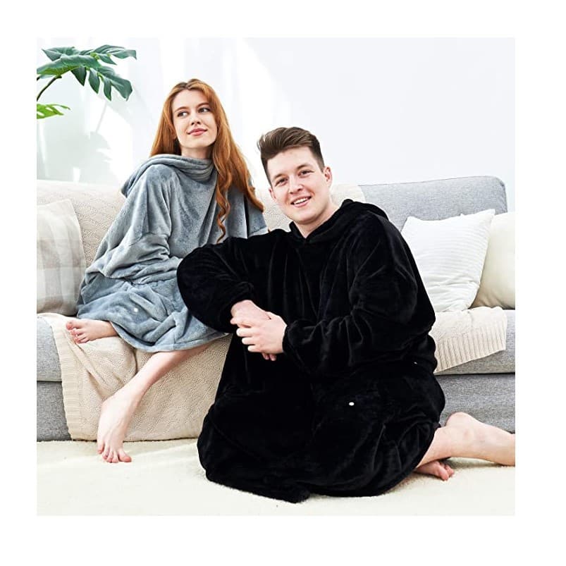 Oversized Microfiber & Sherpa Wearable Blanket thumbnail 3