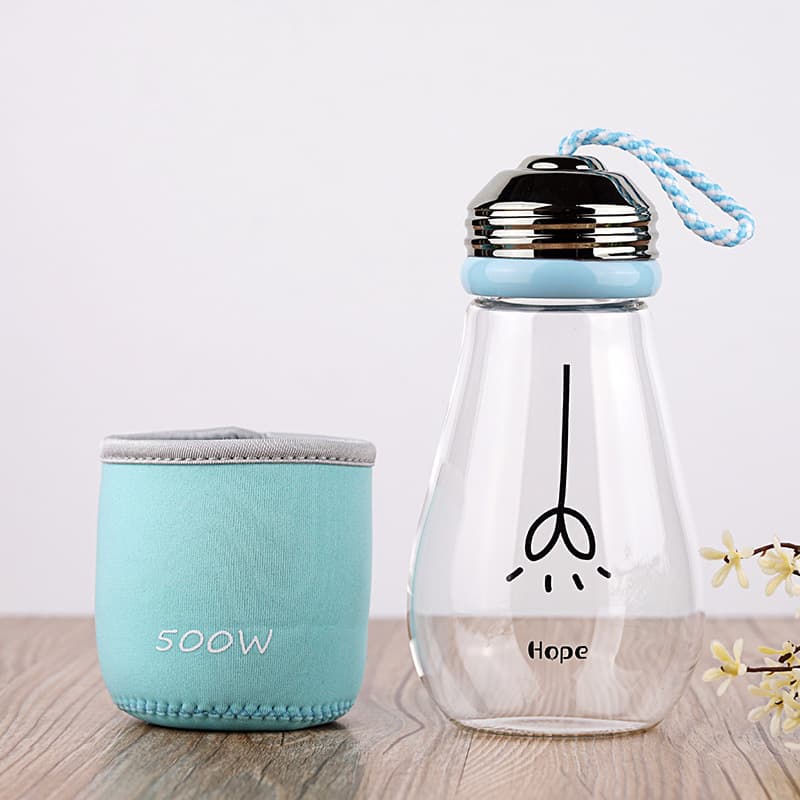 Bulb Shaped Glass Water Bottles thumbnail 2