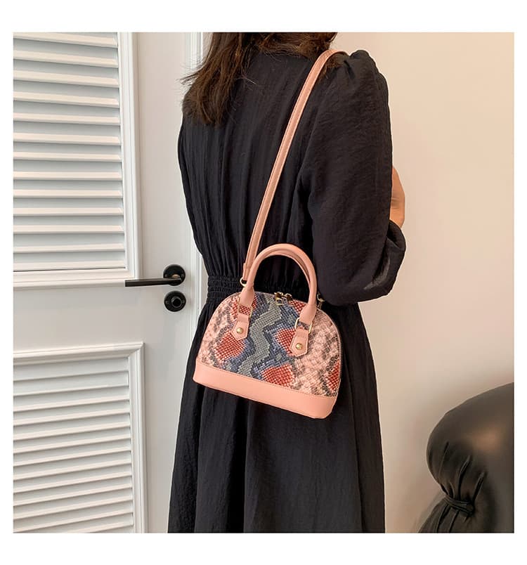 PU Contrasting snakeskin one-shoulder cross-body bag thumbnail 3