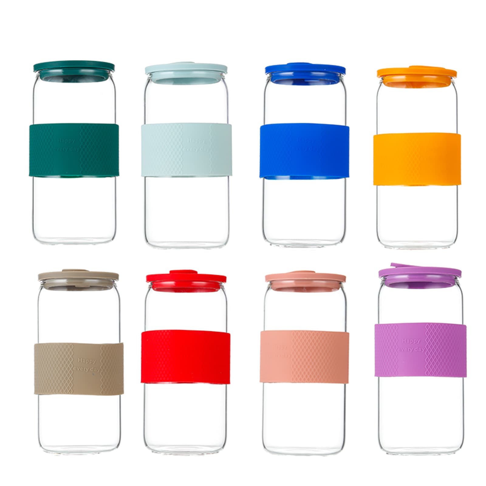 16oz Can Shaped Glass Cups with Silicone Sleeve thumbnail 3