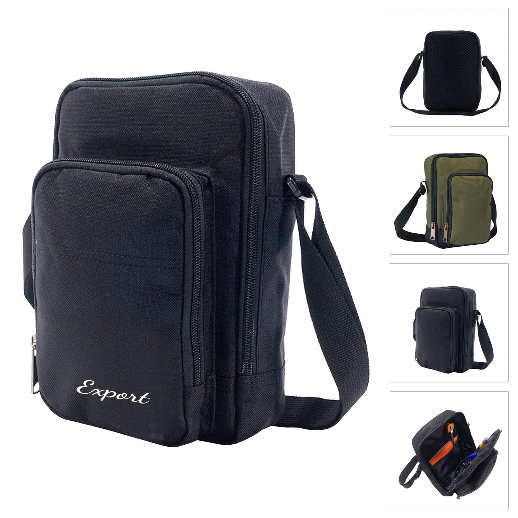 Unisex Durable Adjustable Crossbody Bag with Zipper Closure