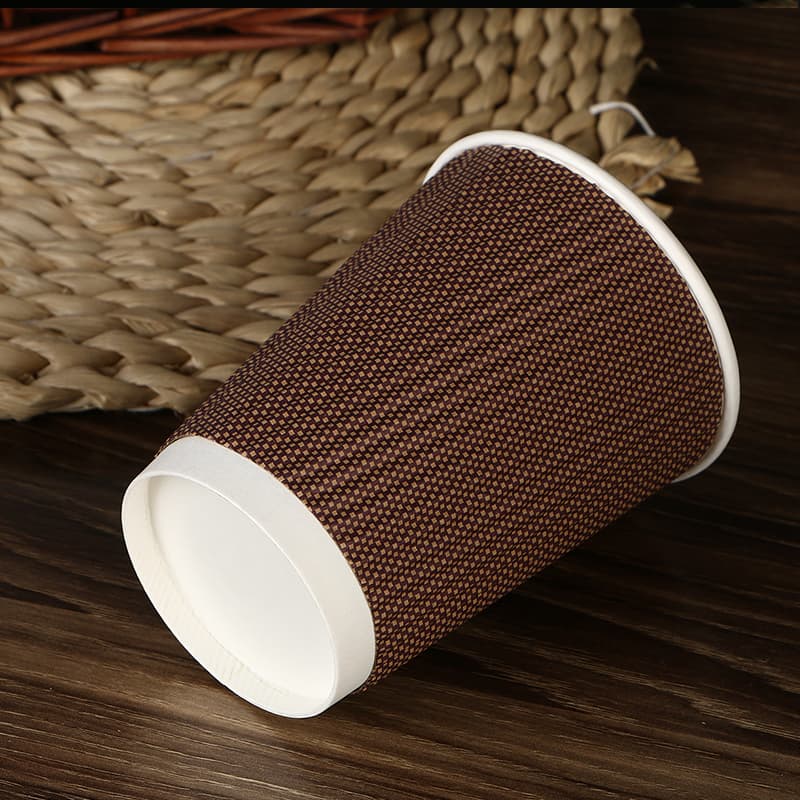 12oz Disposable Double-Wall Paper Drinks Cup With Lids thumbnail 8