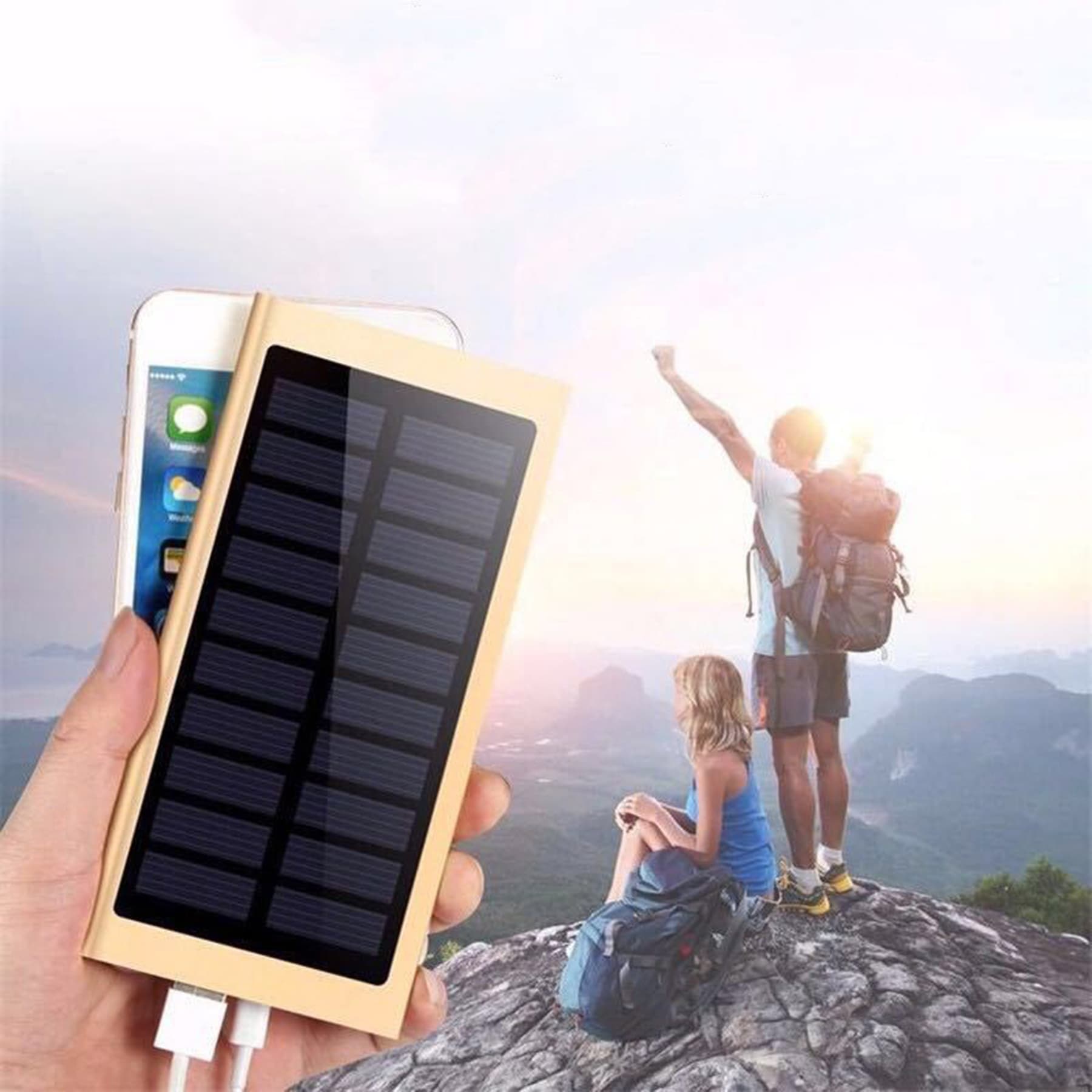 10,000 Mah Wireless Charger & Solar Power Bank thumbnail 10
