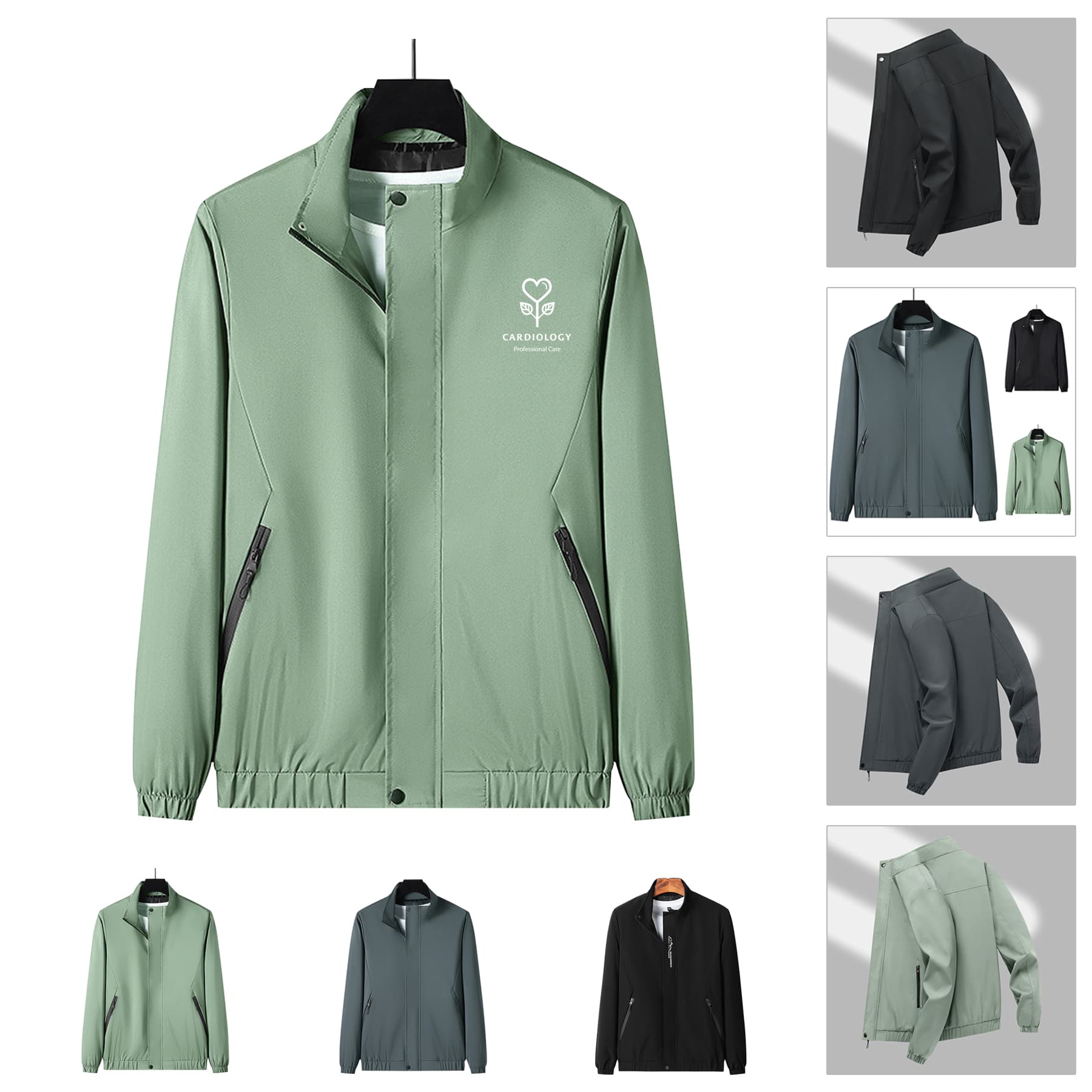 Men's Full-Zip Slim Fit Sportswear Casual Jacket