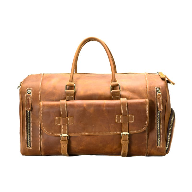 Vintage Leather Travel Duffle Luggage Bag thumbnail 4