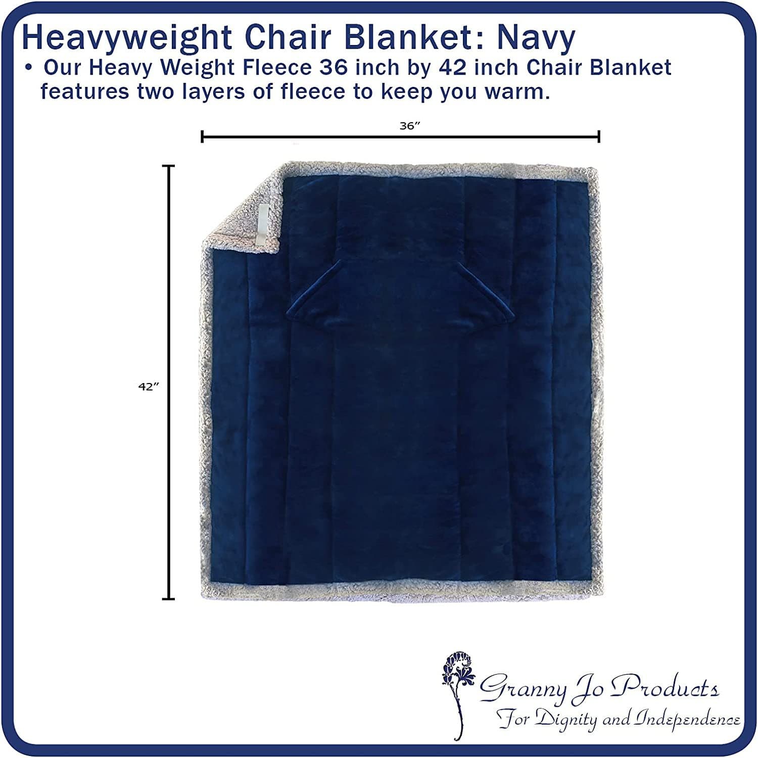 Heavyweight Wheelchair Blanket With Pouch For Adults thumbnail 2