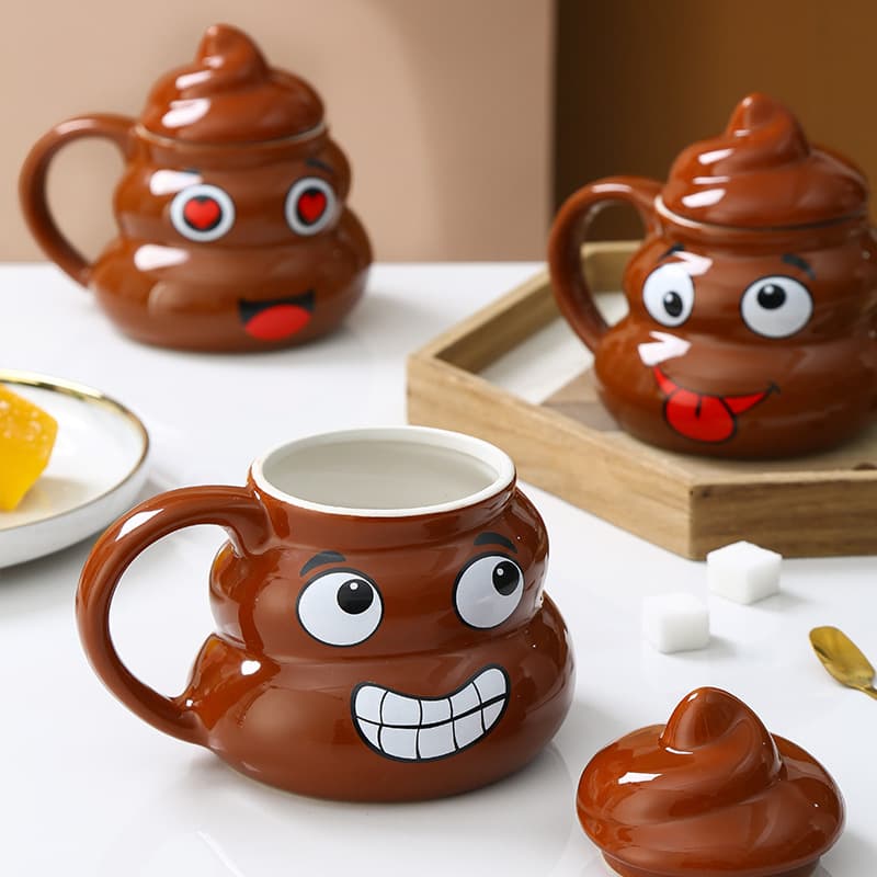 16 Oz Ceramic Funny Poop Shaped Mugs thumbnail 4