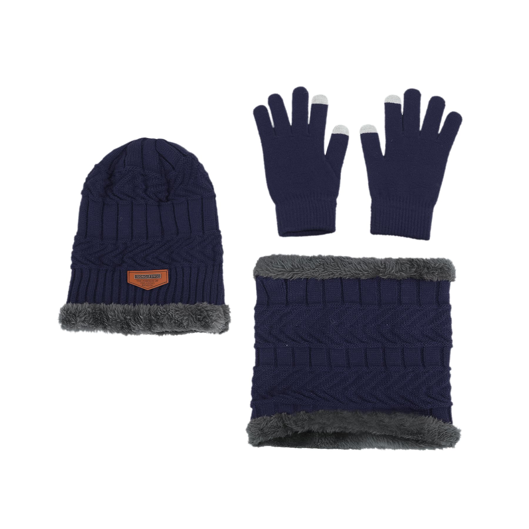 Knit Winter Hat Scarf Gloves Kit