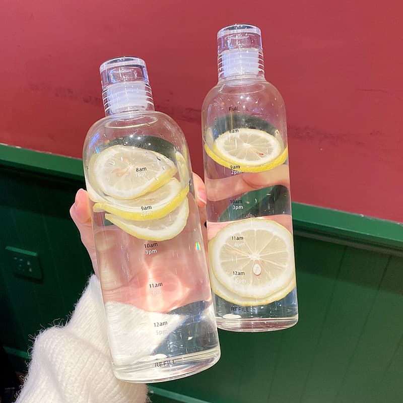 Transparent With Time Scale Water Bottle