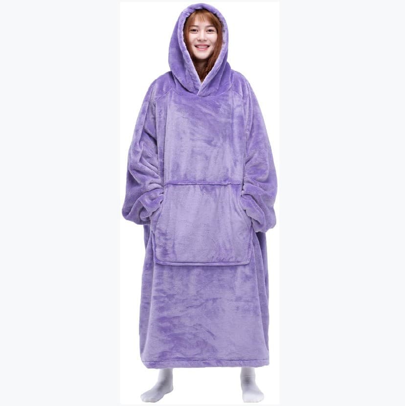Oversized Microfiber & Sherpa Wearable Blanket thumbnail 4