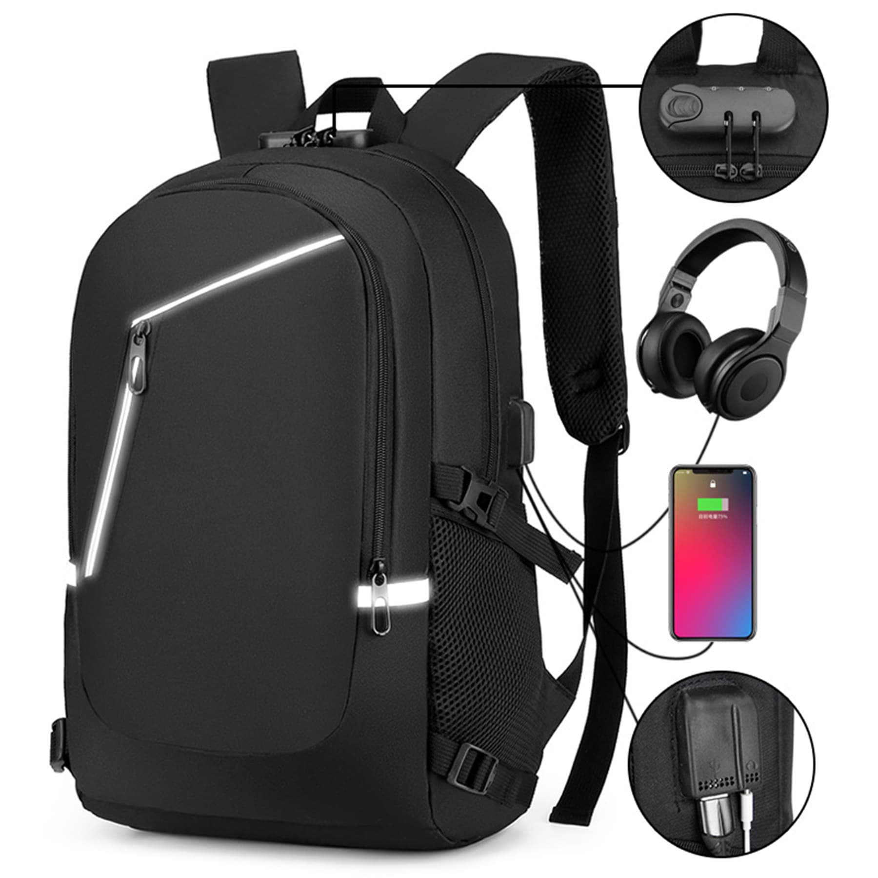 Laptop Backpack With USB Charging Port thumbnail 7