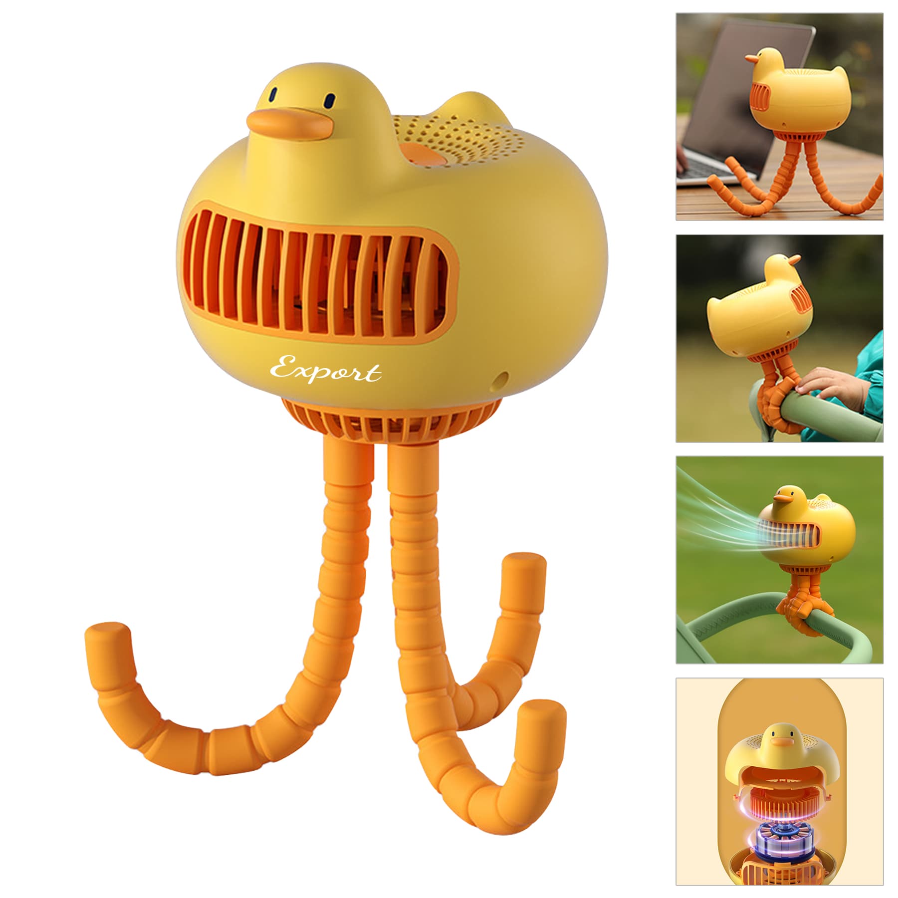 130Rotation Mini Portable Fan with Flexible Tripod Clip