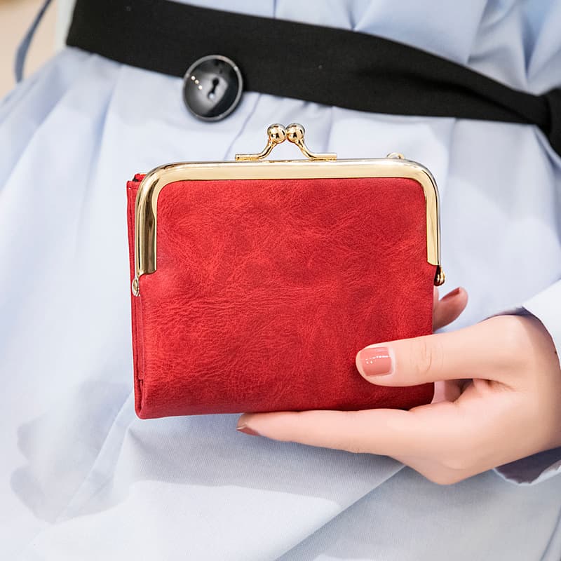 Ladies' coin purse with zipper and snap closure lock. thumbnail 4