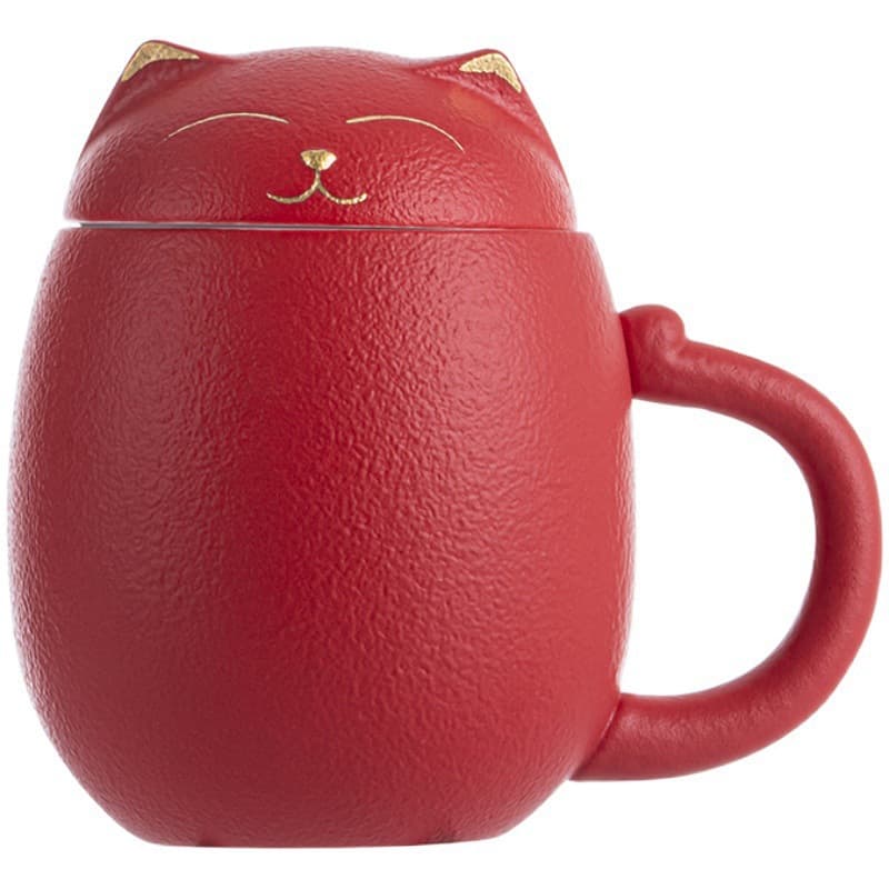 Cat Filter Teacup With Ceramic Cover