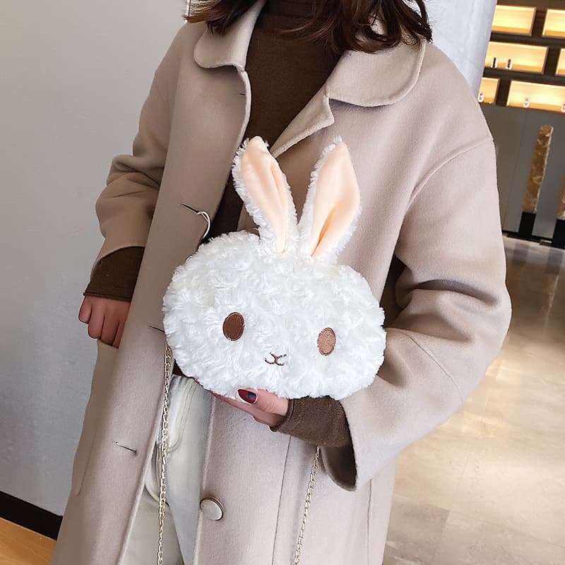 Cotton Cute plush bunny shoulder cross-body bag thumbnail 3