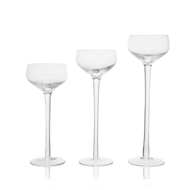 Glass Pillar Candle Holders Set thumbnail 3