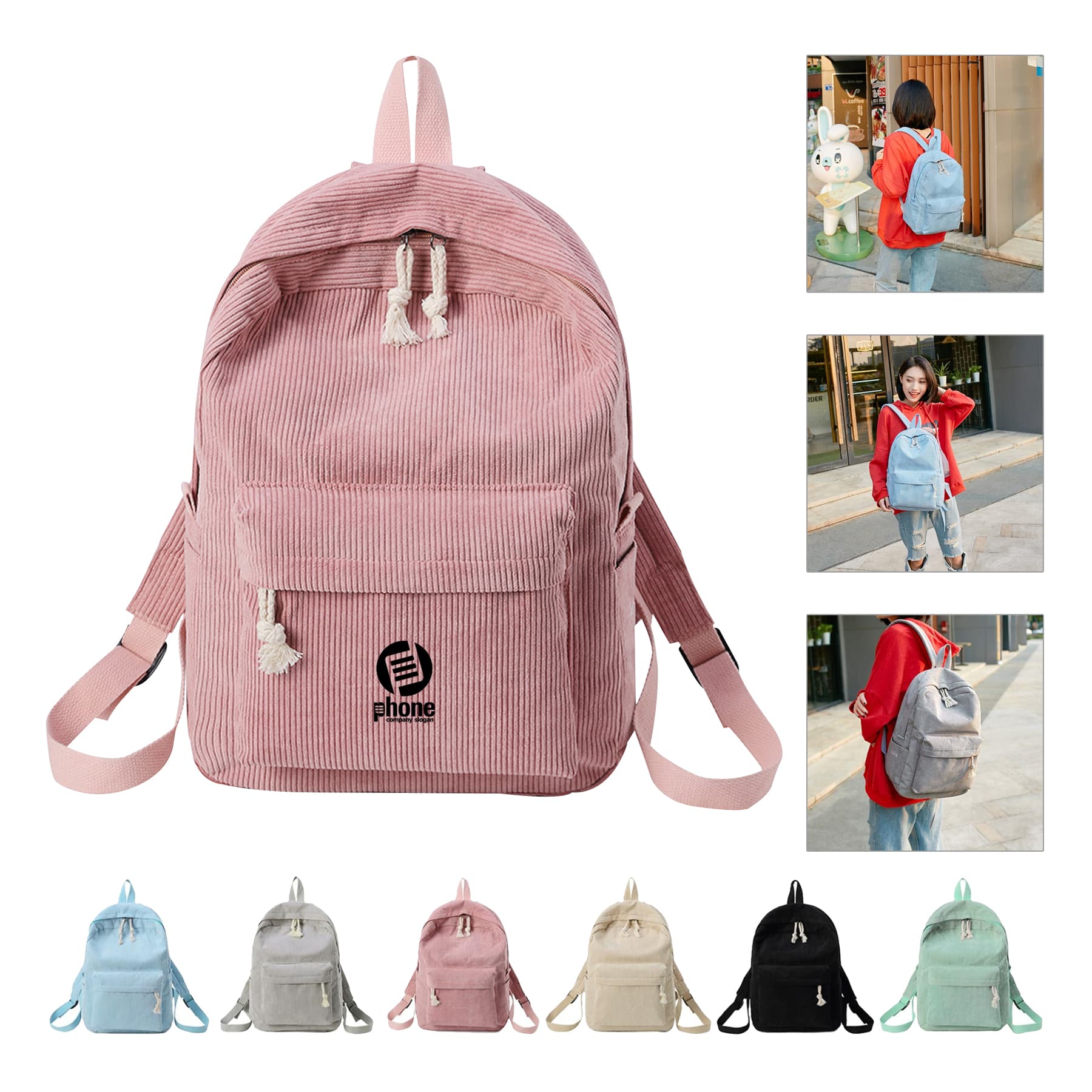 Large Corduroy Bookbag