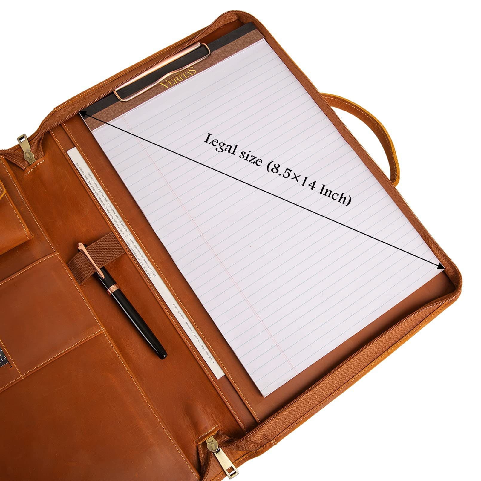 Personalized Genuine Leather Portfolio with Handle thumbnail 2