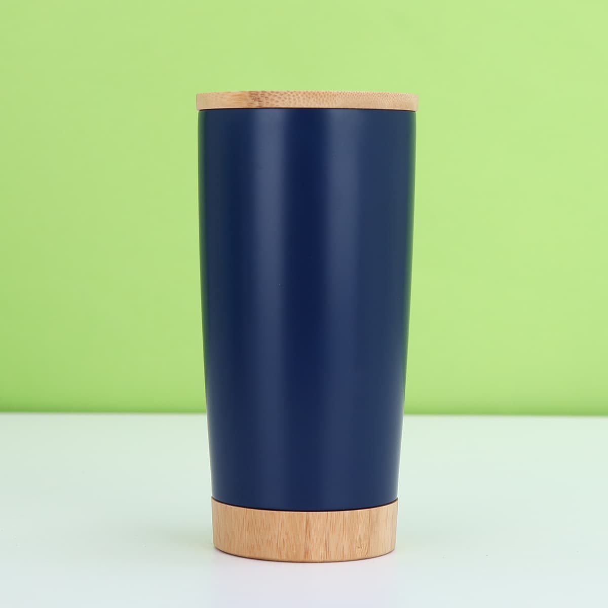 20 Oz Double Wall Thermal Cup With Bamboo Wooden Lid Base thumbnail 9