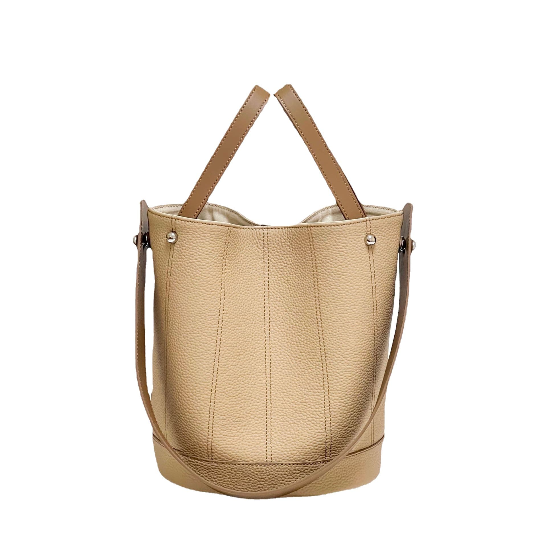 Genuine Leather Bucket HandBag Tote Bag For Women thumbnail 2