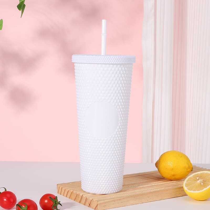 24oz Barbie Pink Plastic Durian Straw Cup thumbnail 4