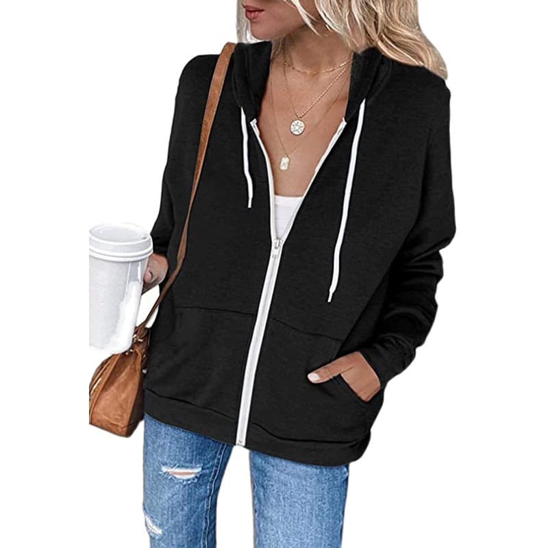 Women’S Color Block Zip Up Hoodie Sweatshirt/Long Sleeve thumbnail 6