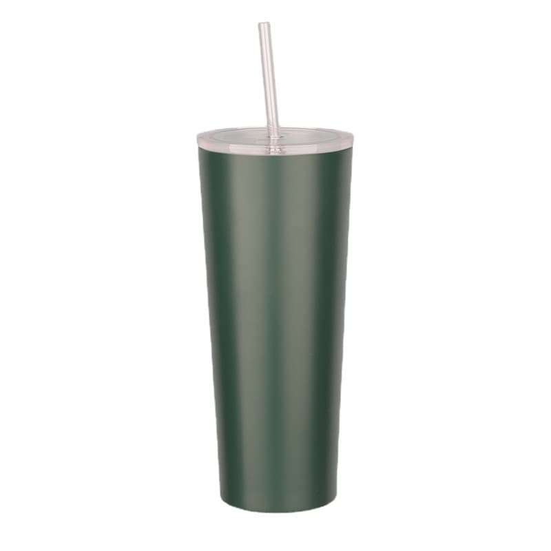 25oz Stainless Steel Insulated Coffee Cup with lid and straw