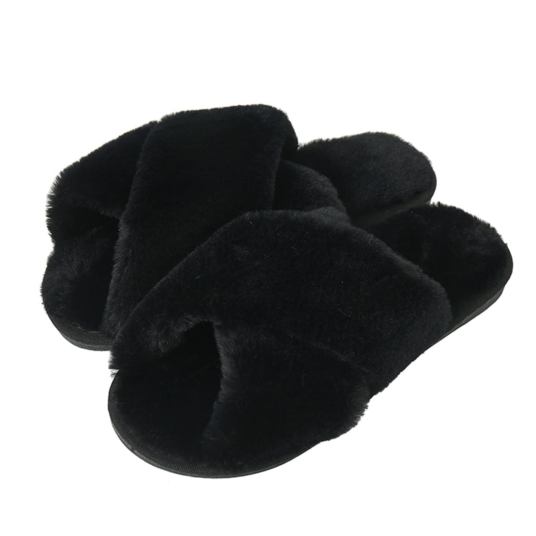Women'S Cross Soft Plush Slippers thumbnail 5