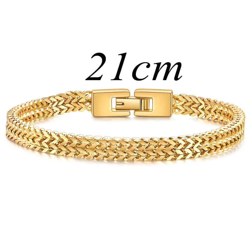 Men’S Stainless Steel Double Franco Chain Bracelet