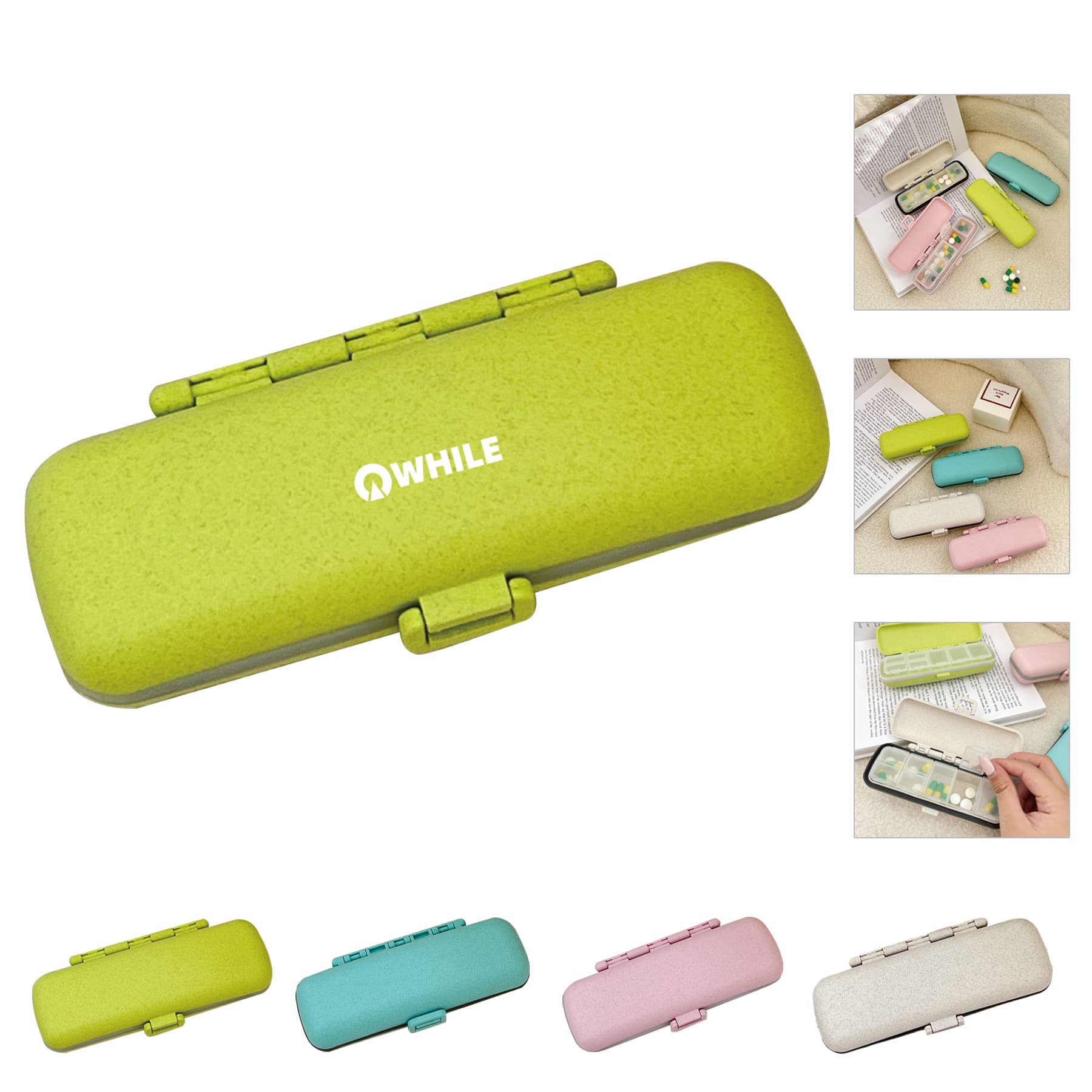 Wheat 7-Compartment Pill Case