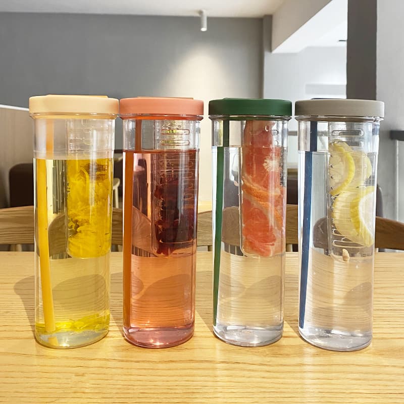 Fruit Infuser Water Bottles With Straw thumbnail 2