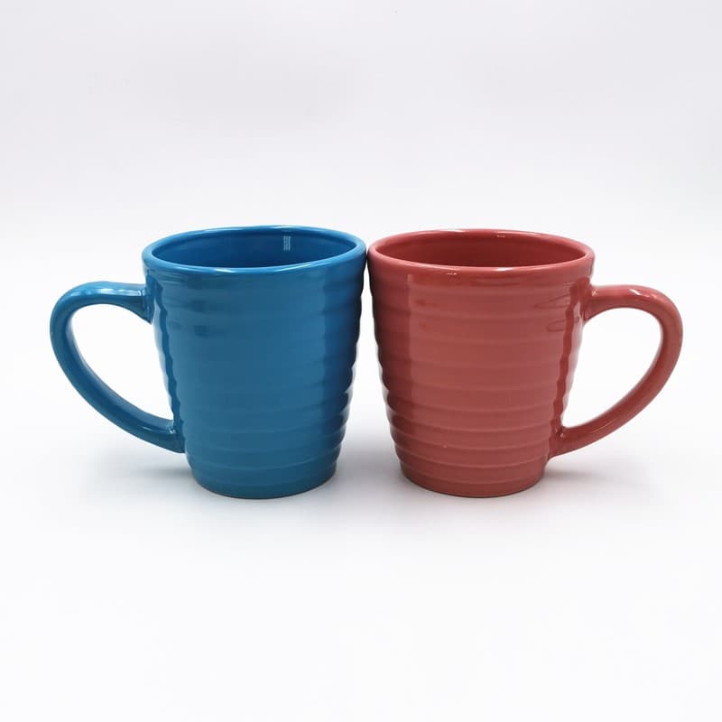 11 Oz Striped Embossed Mug thumbnail 4